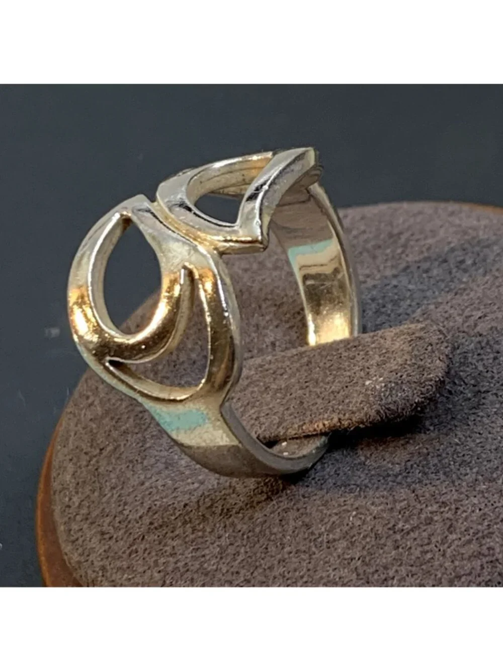Double Teardrop Design Sterling Silver 925 Bypass Statement Ring Size 8.25
